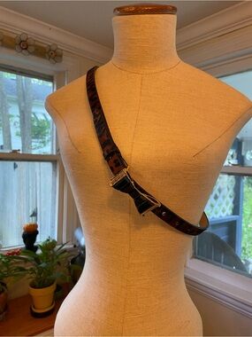 Leopard Print Calf Hair Bow Accent Belt